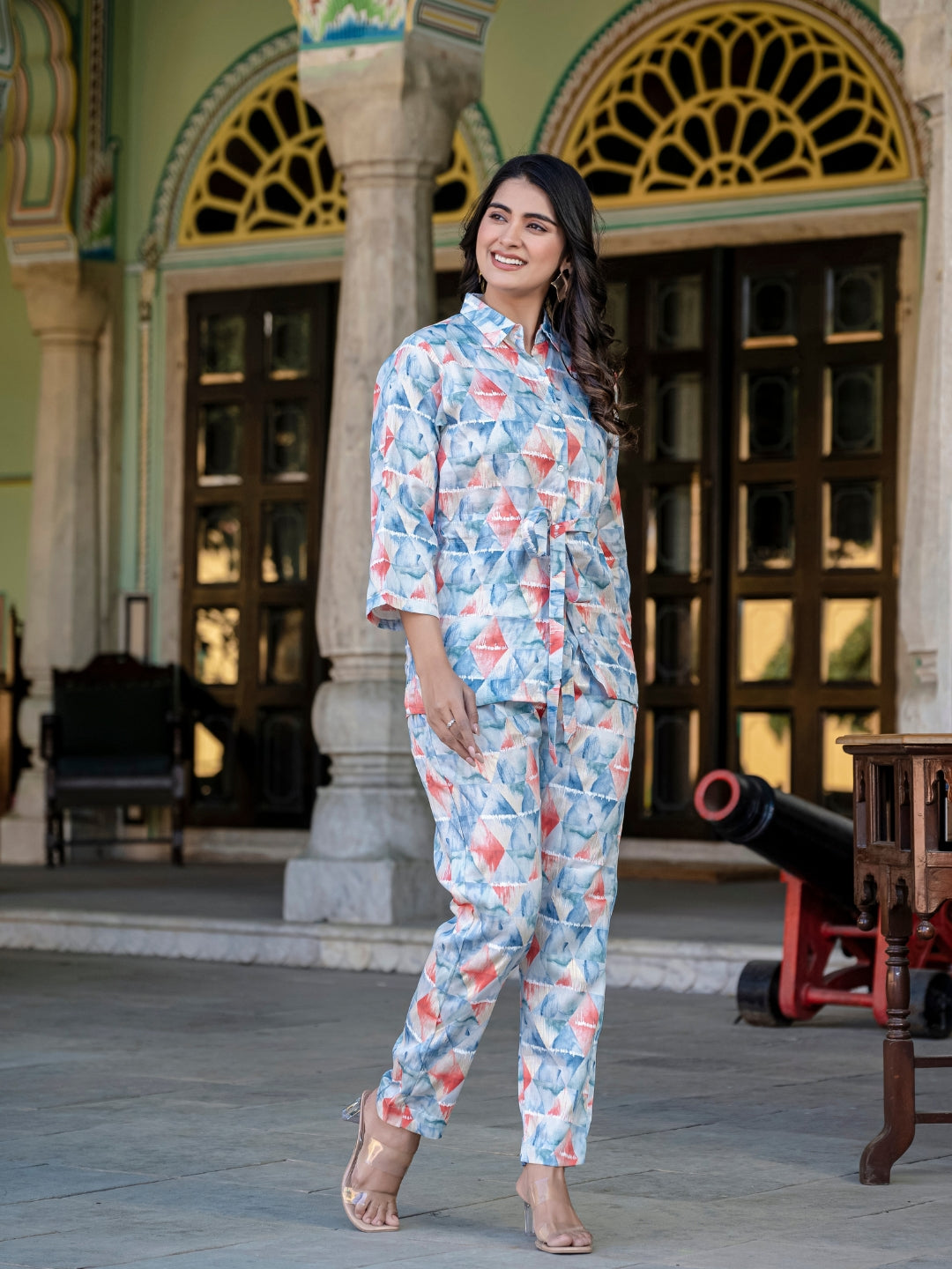 Blue Jam Cotton Floral Print Co-Ord Set